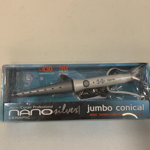 Conair Pro Nano Silver Ceramic Tools 1 1/4 - 1 1/2 Inch Jumbo Conical Ir… - Picture 6 of 6